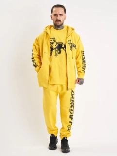 Amstaff Pánská Souprava Logo 2.0 Zip Hoodie Yellow/Black